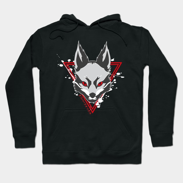 Japanese Fox Art Hoodie by GrafiqueDynasty